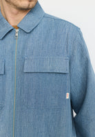 Revolution Zipped Denim Worker Shirt Overshirts Lightblue