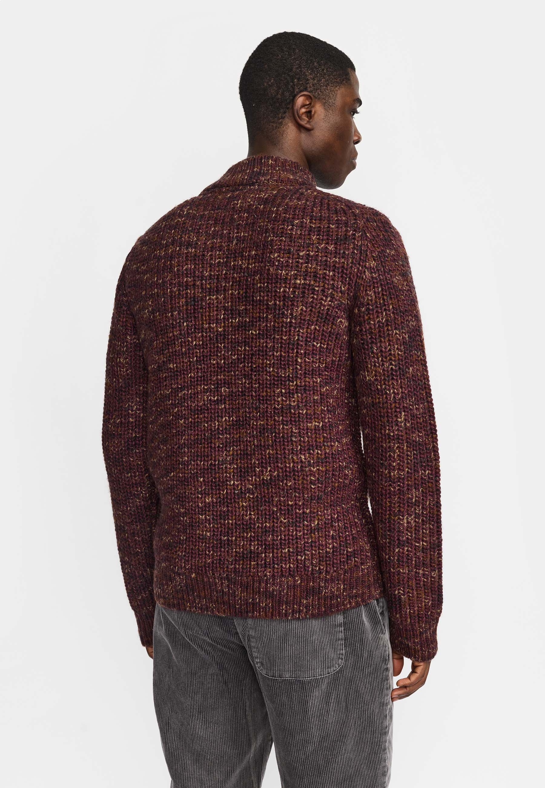 Revolution Zipped Knit Cardigan Knitwear Burgundy