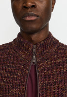 Revolution Zipped Knit Cardigan Knitwear Burgundy