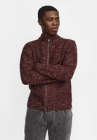 Revolution Zipped Knit Cardigan Knitwear Burgundy
