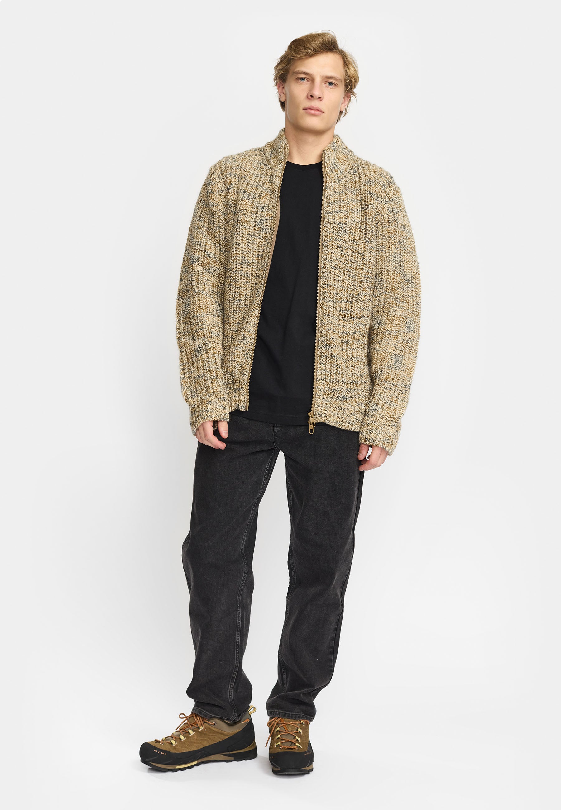Revolution Zipped Knit Cardigan Knitwear Offwhite