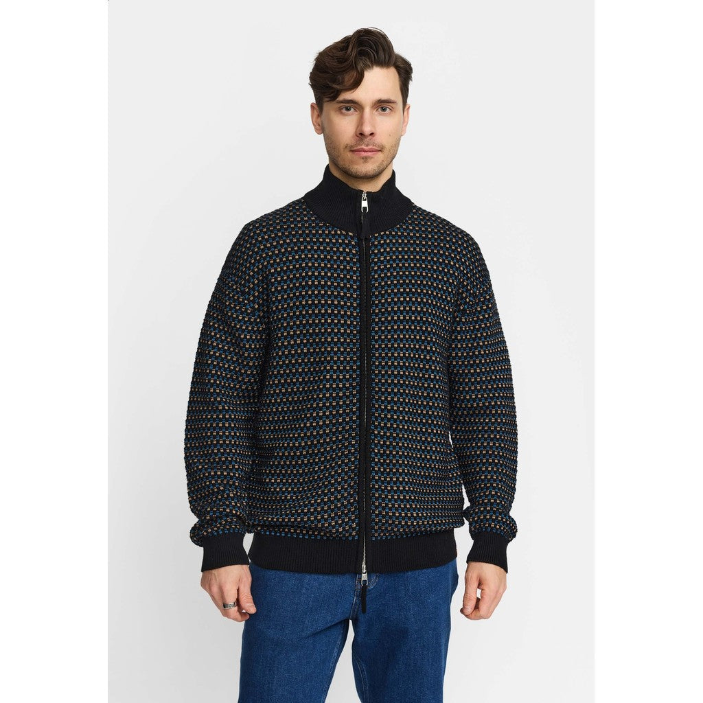 Revolution Zipped Knit Cardigan Knitwear Blue
