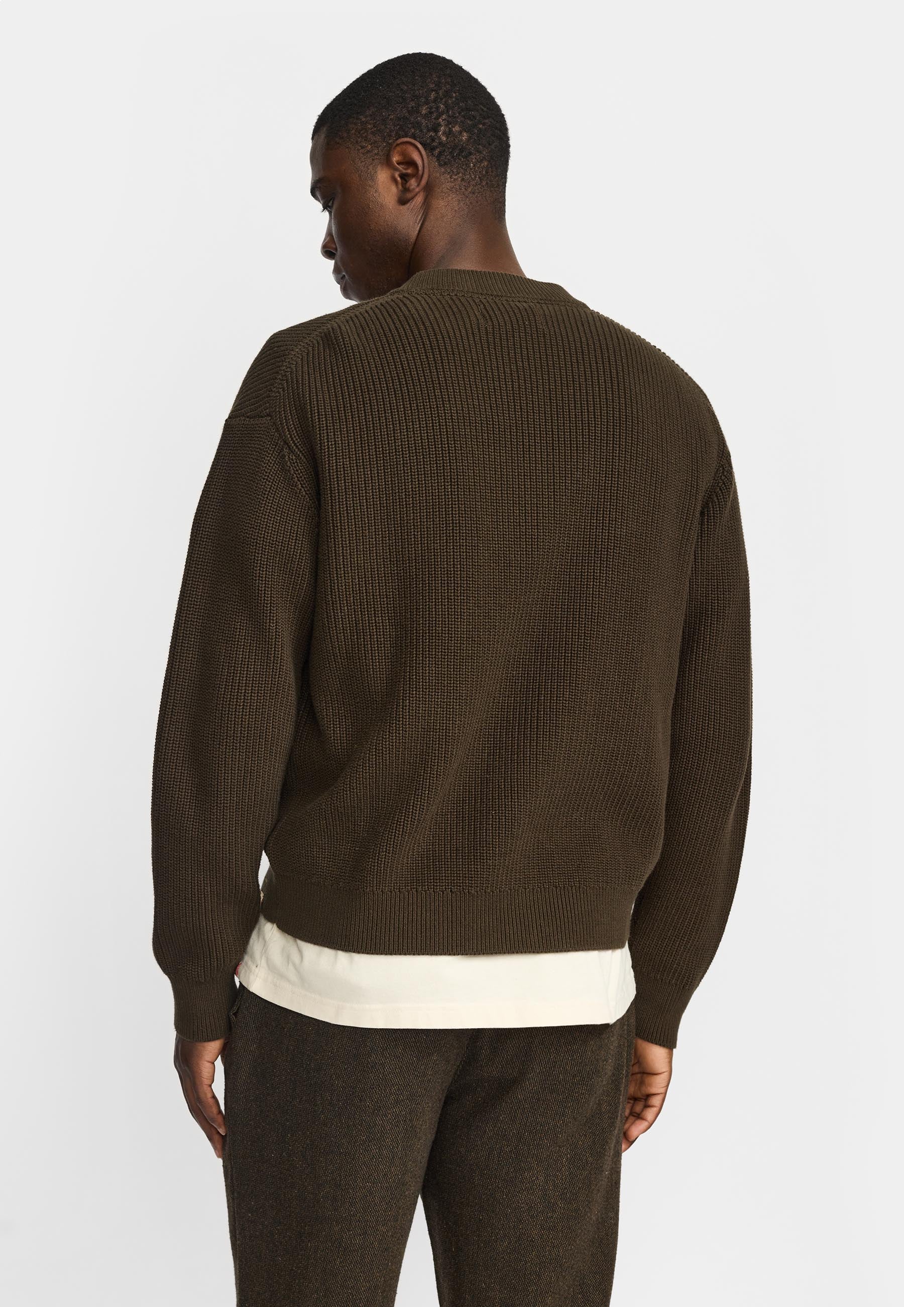 Revolution Zipped Knit Cardigan Knitwear Army