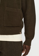 Revolution Zipped Knit Cardigan Knitwear Army