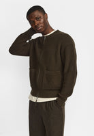 Revolution Zipped Knit Cardigan Knitwear Army