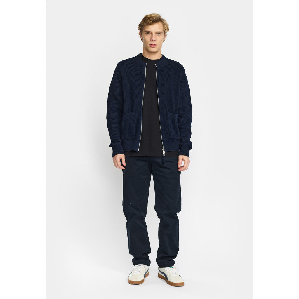Revolution Zipped Knit Cardigan Knitwear Navy