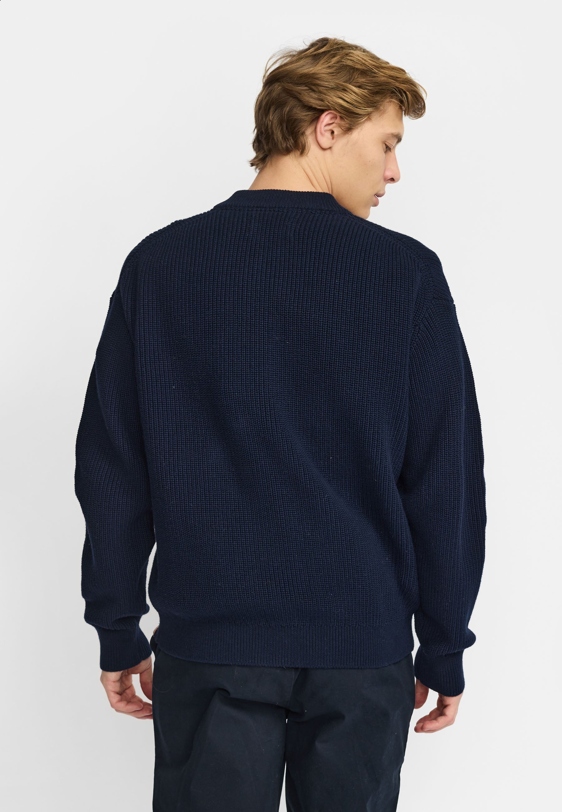 Revolution Zipped Knit Cardigan Knitwear Navy