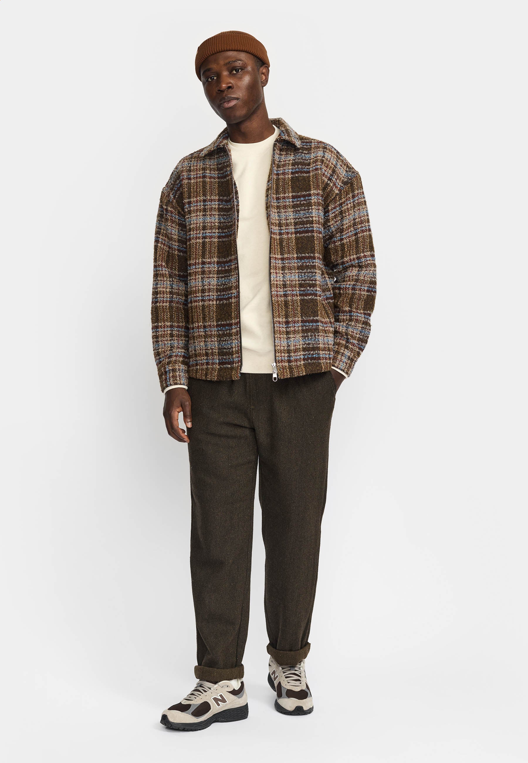 Revolution Zipped Overshirt Overshirts Brown