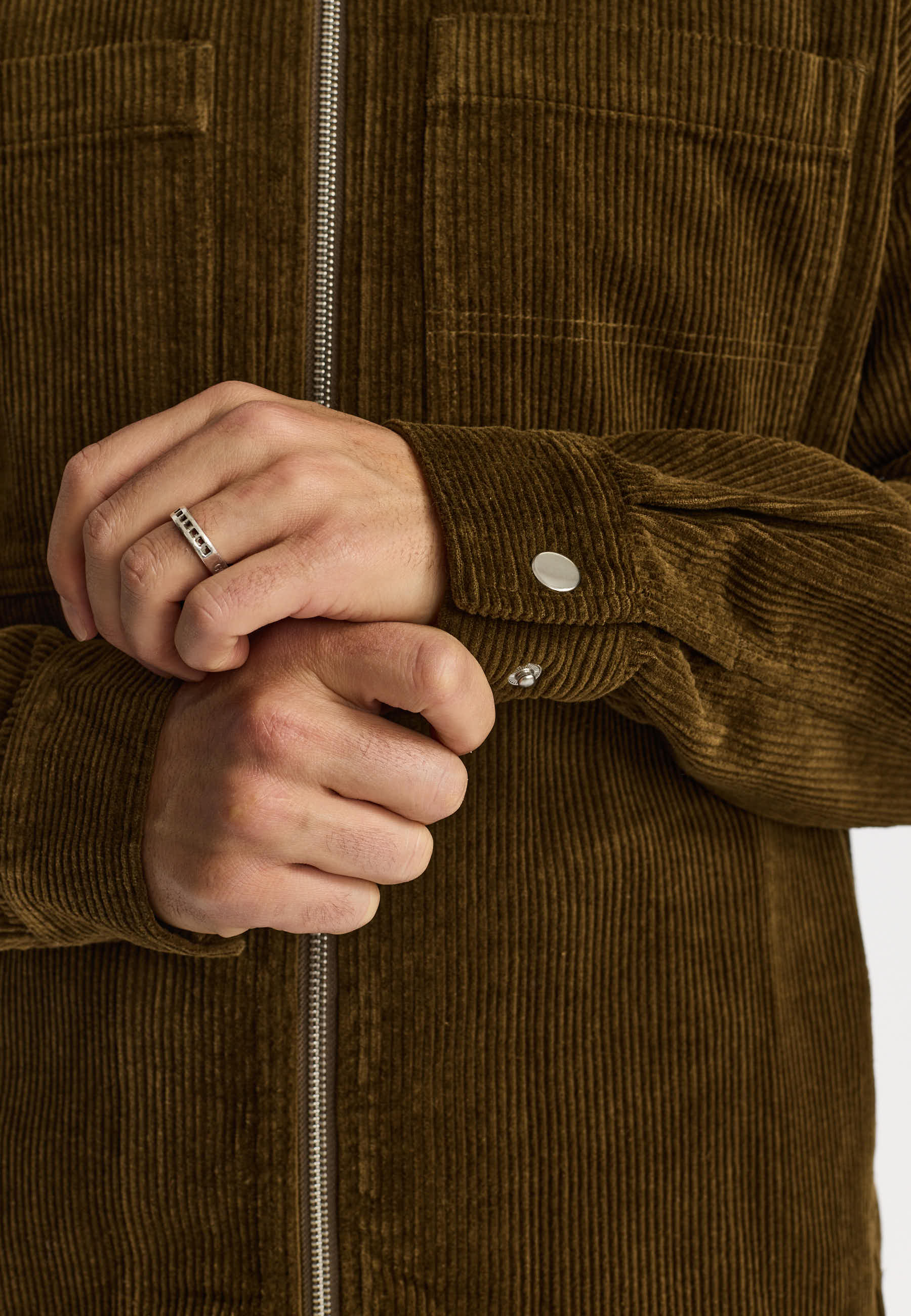 Revolution Zipped Worker Shirt Overshirts Brown