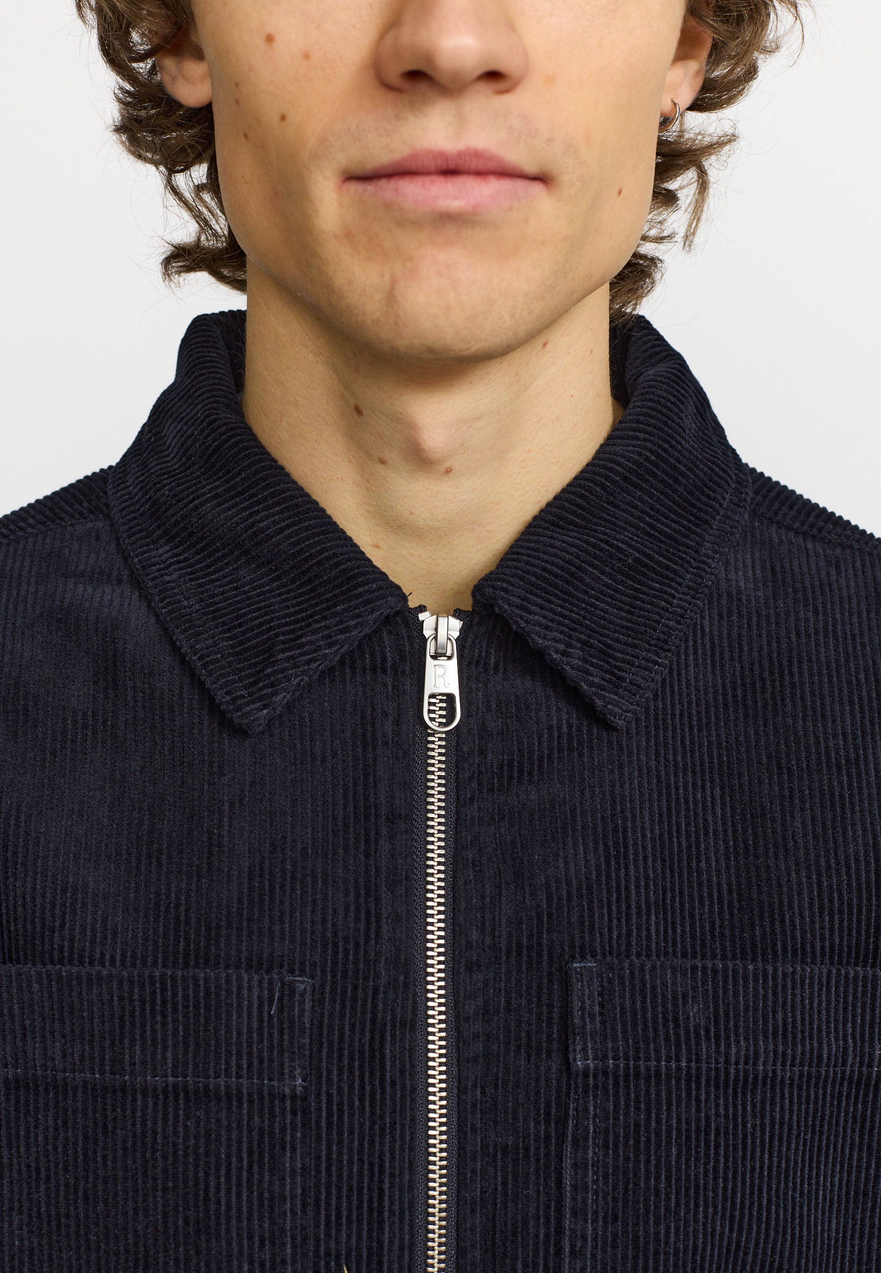 Revolution Zipped Worker Shirt Overshirts Navy